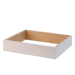 Smal KVADRAT reol med 3 rum - hvidmalet birk